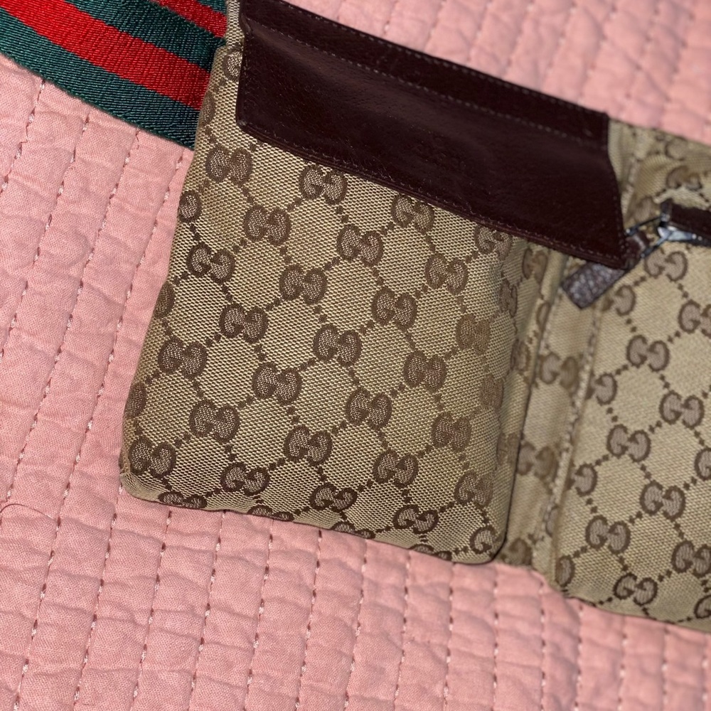 Vintage Gucci Pre-Owned GG Canvas Web Double Pocket Belt Bag - Picture 5 of 10